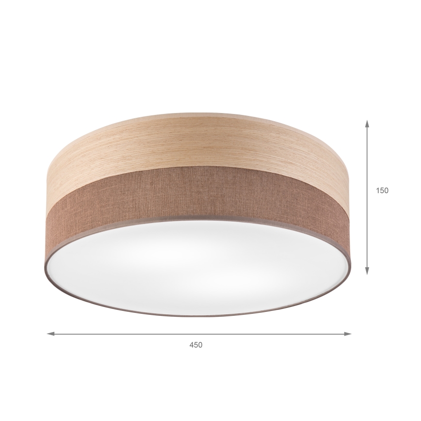 Stropna svetilka SIRJA WOOD 2xE27/15W/230V pr. 45 cm rjava/hrast