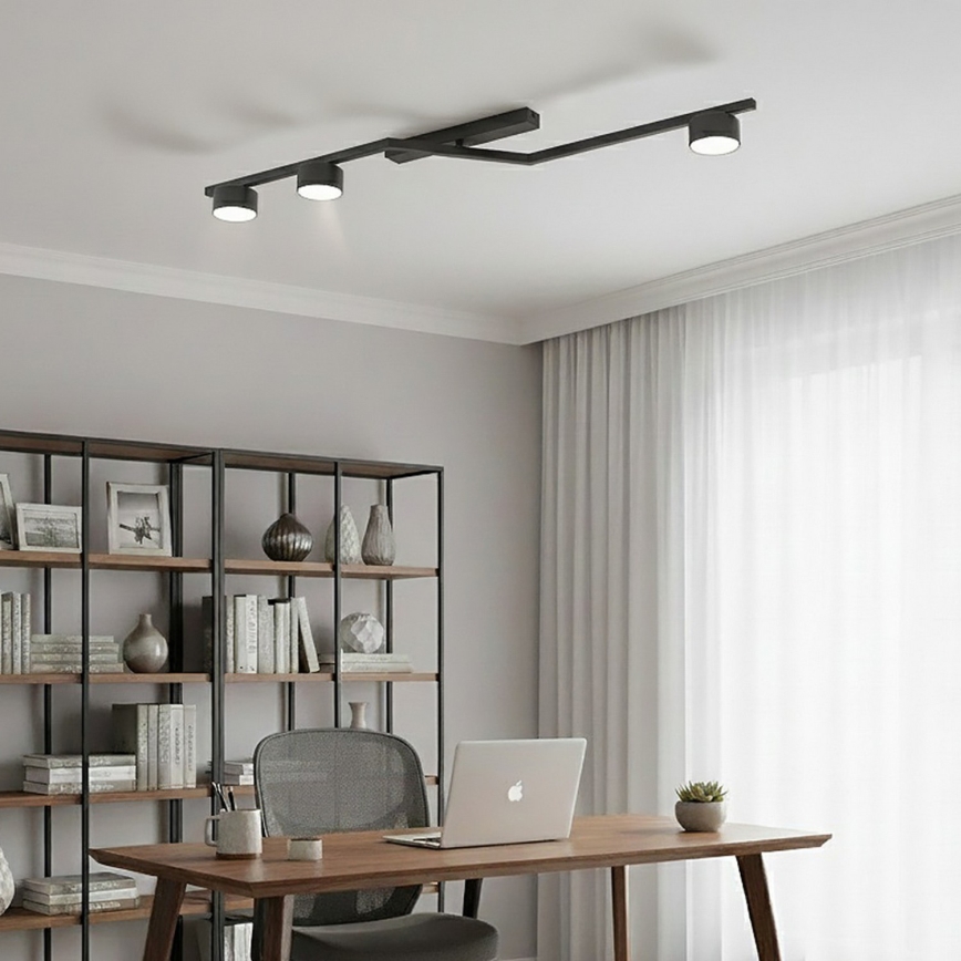 Stropna svetilka SKAN 3xGX53/12W/230V črna