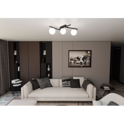 Stropna svetilka SMART 3xE14/10W/230V črna/bela