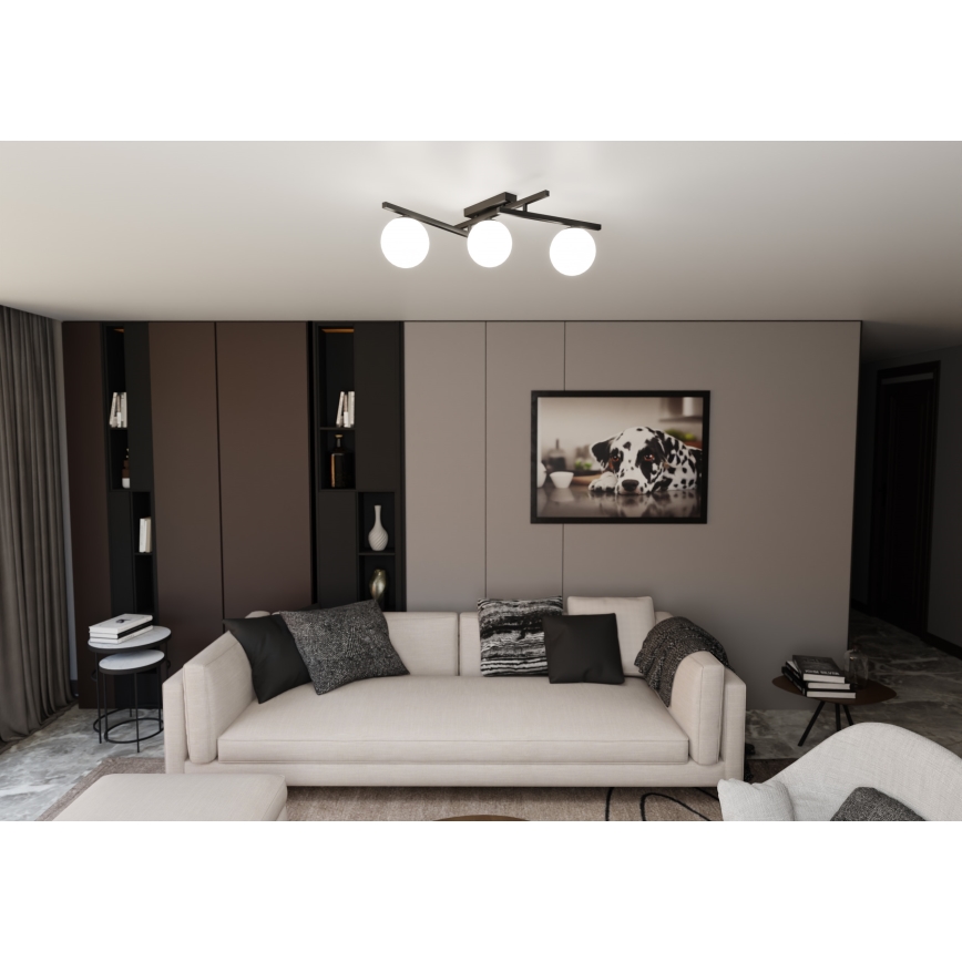 Stropna svetilka SMART 3xE14/10W/230V črna/bela