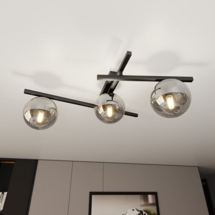 Stropna svetilka SMART 3xE14/10W/230V črna/siva