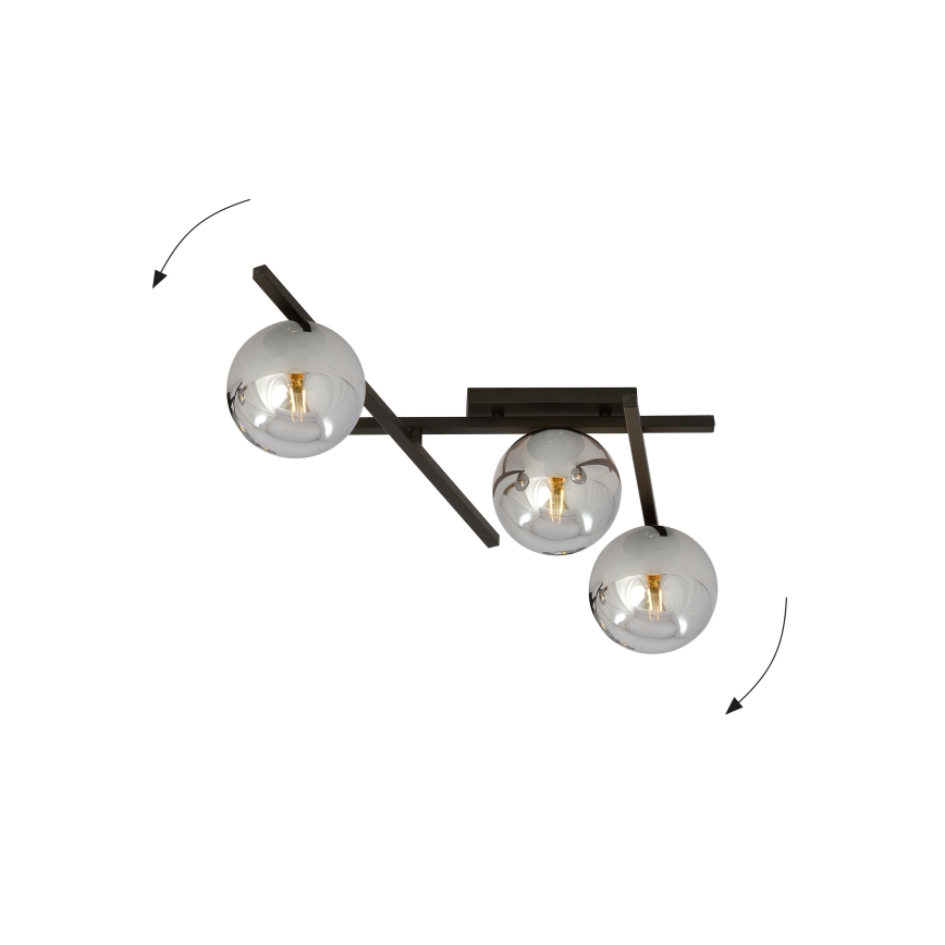 Stropna svetilka SMART 3xE14/10W/230V črna/siva