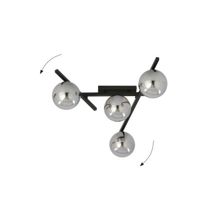 Stropna svetilka SMART 4xE14/10W/230V črna/siva