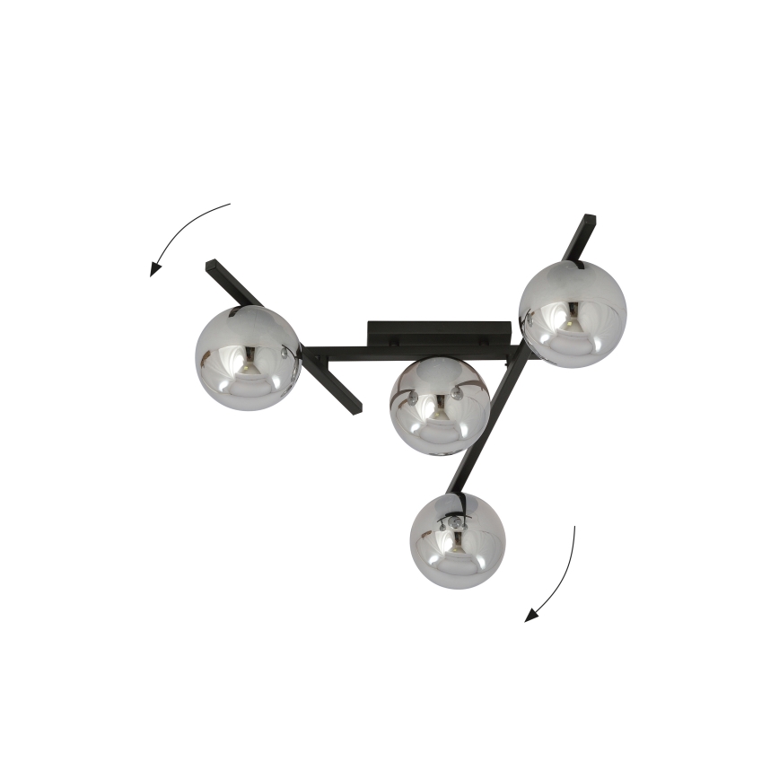Stropna svetilka SMART 4xE14/10W/230V črna/siva