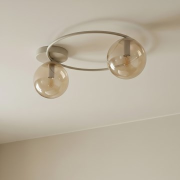 Stropna svetilka SOPRA 2xE14/10W/230V bež/dimno bež