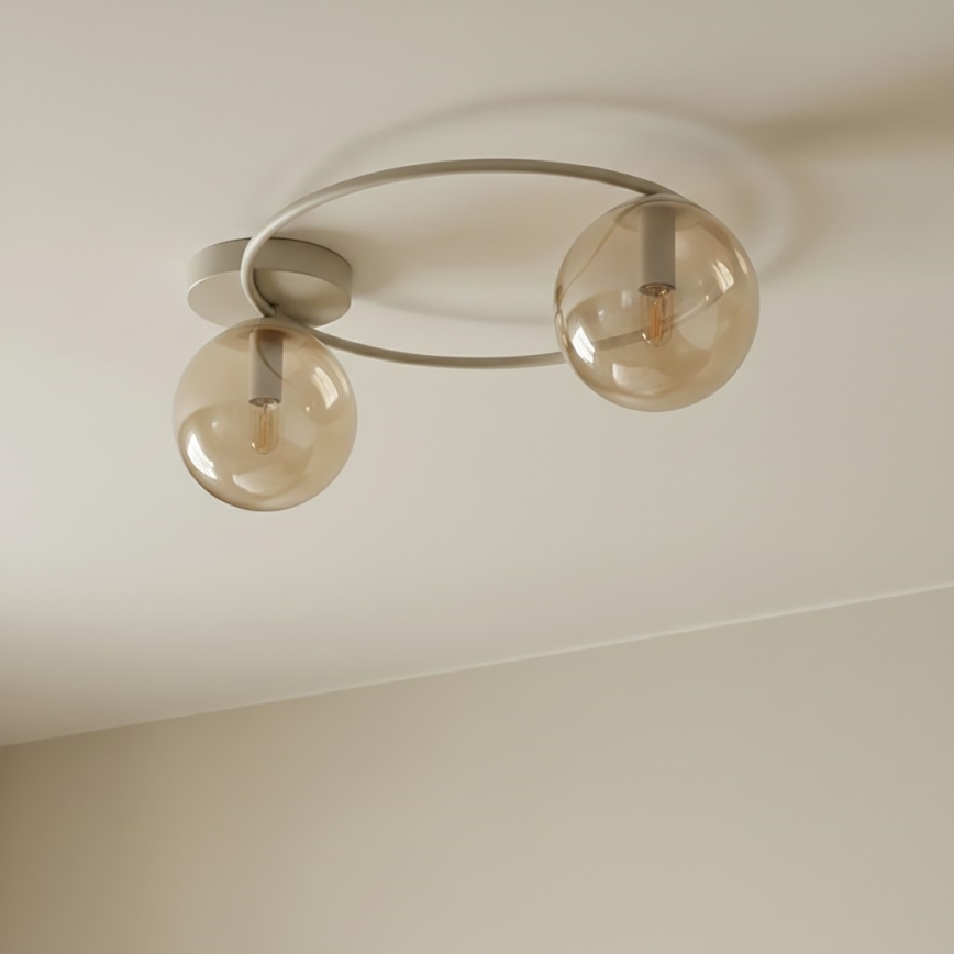 Stropna svetilka SOPRA 2xE14/10W/230V bež/dimno bež