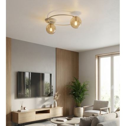 Stropna svetilka SOPRA 2xE14/10W/230V bež/dimno bež