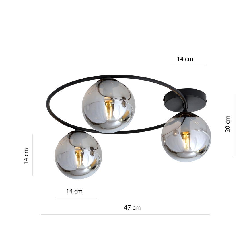 Stropna svetilka SOPRA 3xE14/10W/230V črna