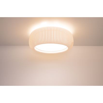 Stropna svetilka STRIPES 2xE27/40W/230V premer 55 cm bela/kremna
