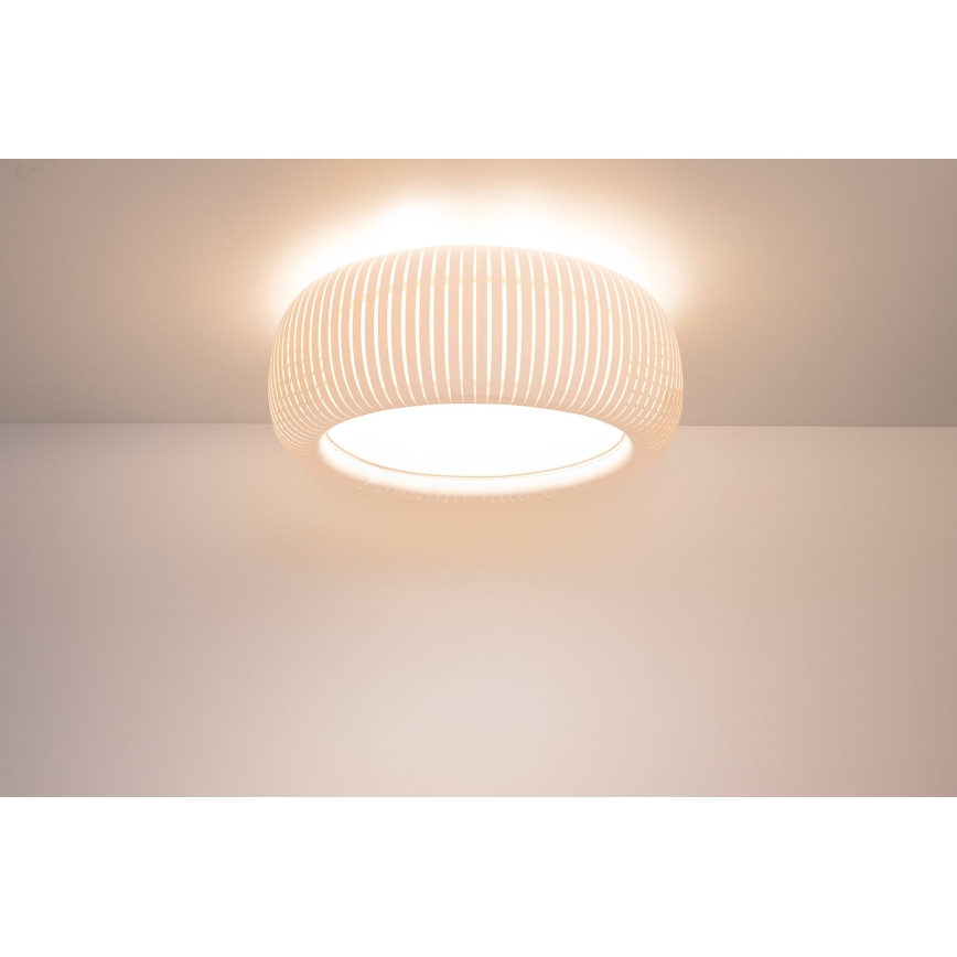 Stropna svetilka STRIPES 2xE27/40W/230V premer 55 cm bela/kremna