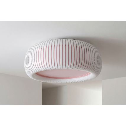 Stropna svetilka STRIPES 2xE27/40W/230V Ø 55 cm bela/rožnata