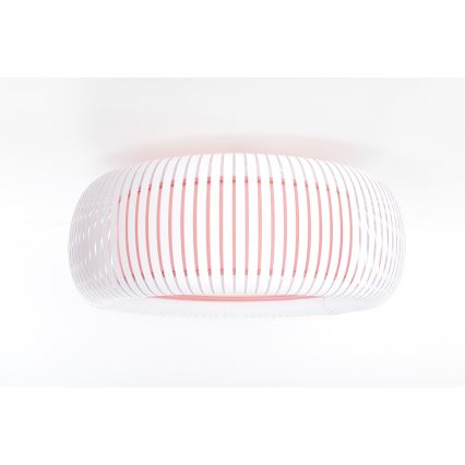 Stropna svetilka STRIPES 2xE27/40W/230V Ø 55 cm bela/rožnata