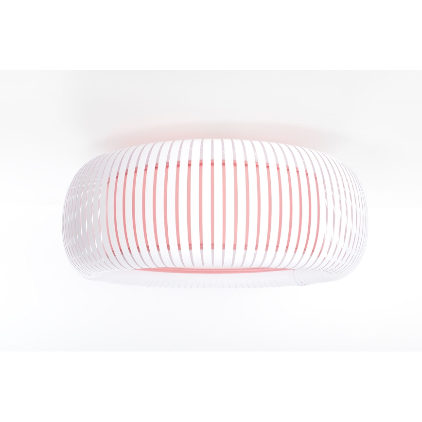 Stropna svetilka STRIPES 2xE27/40W/230V Ø 55 cm bela/rožnata