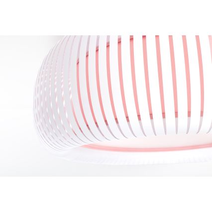 Stropna svetilka STRIPES 2xE27/40W/230V Ø 55 cm bela/rožnata