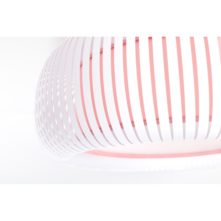 Stropna svetilka STRIPES 2xE27/40W/230V Ø 55 cm bela/rožnata