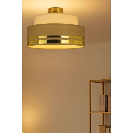 Stropna svetilka TAMI 1xE27/60W/230V bež/rjava/zlata