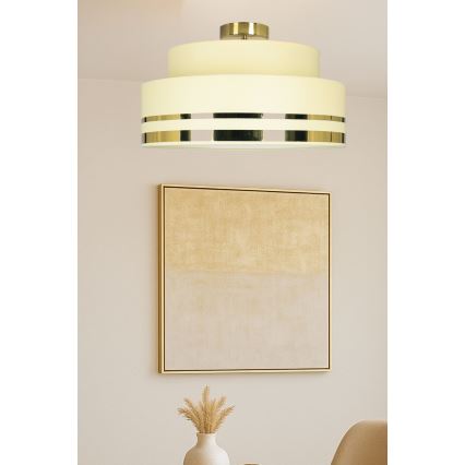Stropna svetilka TAMI 1xE27/60W/230V pr. 40 cm bež/zlata