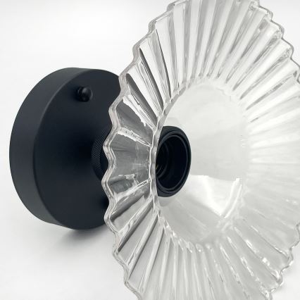 Stropna svetilka TRISH, pritrjena, 1xE27/15W/230V, črna/prozorna