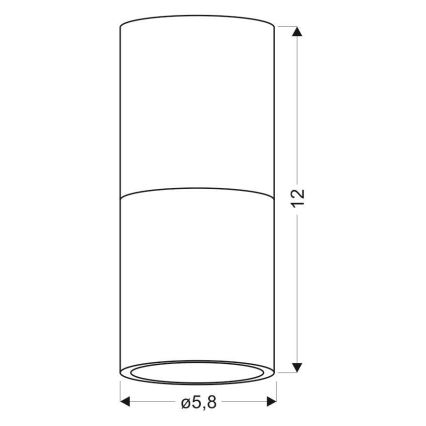 Stropna svetilka TUBA 1xGU10/50W/230V črna