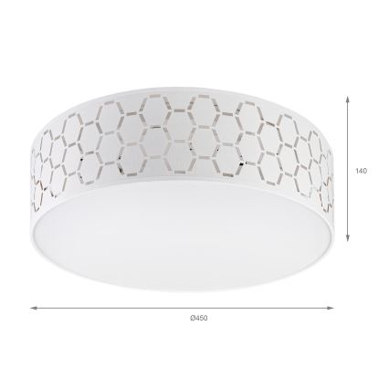 Stropna svetilka ULLE 2xE27/15W/230V premer 45 cm bela