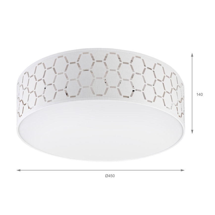 Stropna svetilka ULLE 2xE27/15W/230V premer 45 cm bela