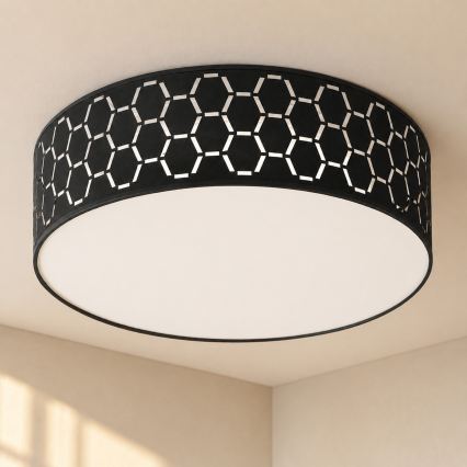 Stropna svetilka ULLE 2xE27/15W/230V, premer 45 cm, črna