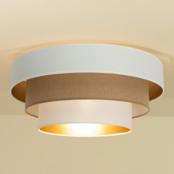 Stropna svetilka WENTA 1xE27/60W/230V, premer 50 cm, bela/rjava