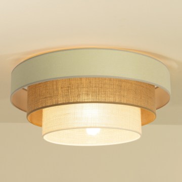 Stropna svetilka WENTA 1xE27/60W/230V premer 50 cm bež/juta