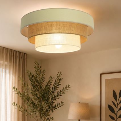 Stropna svetilka WENTA 1xE27/60W/230V premer 50 cm bež/juta