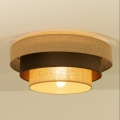 Stropna svetilka WENTA 1xE27/60W/230V premer 50 cm juta/rjava