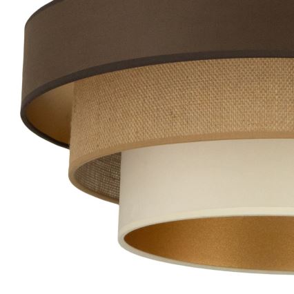 Stropna svetilka WENTA 1xE27/60W/230V, premer 50 cm, rjava/juta/bež
