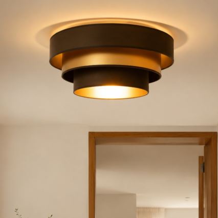 Stropna svetilka WENTA 1xE27/60W/230V premer 50 cm rjava/zlata