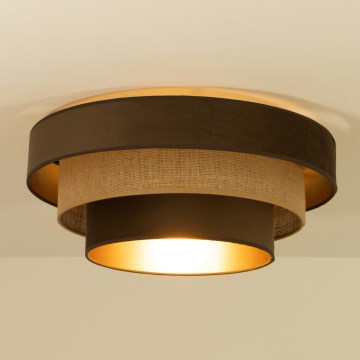 Stropna svetilka WENTA 1xE27/60W/230V Ø 50 cm rjava/juta
