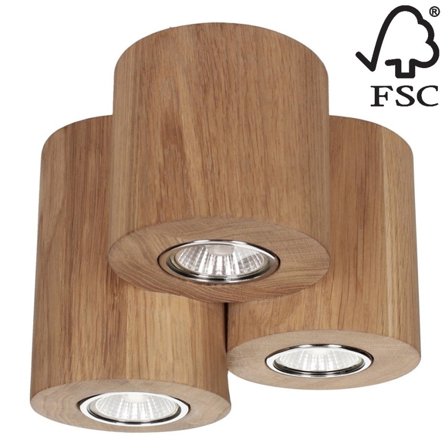 Stropna svetilka WOODDREAM 3xGU10/6W/230V hrast - FSC certifikat