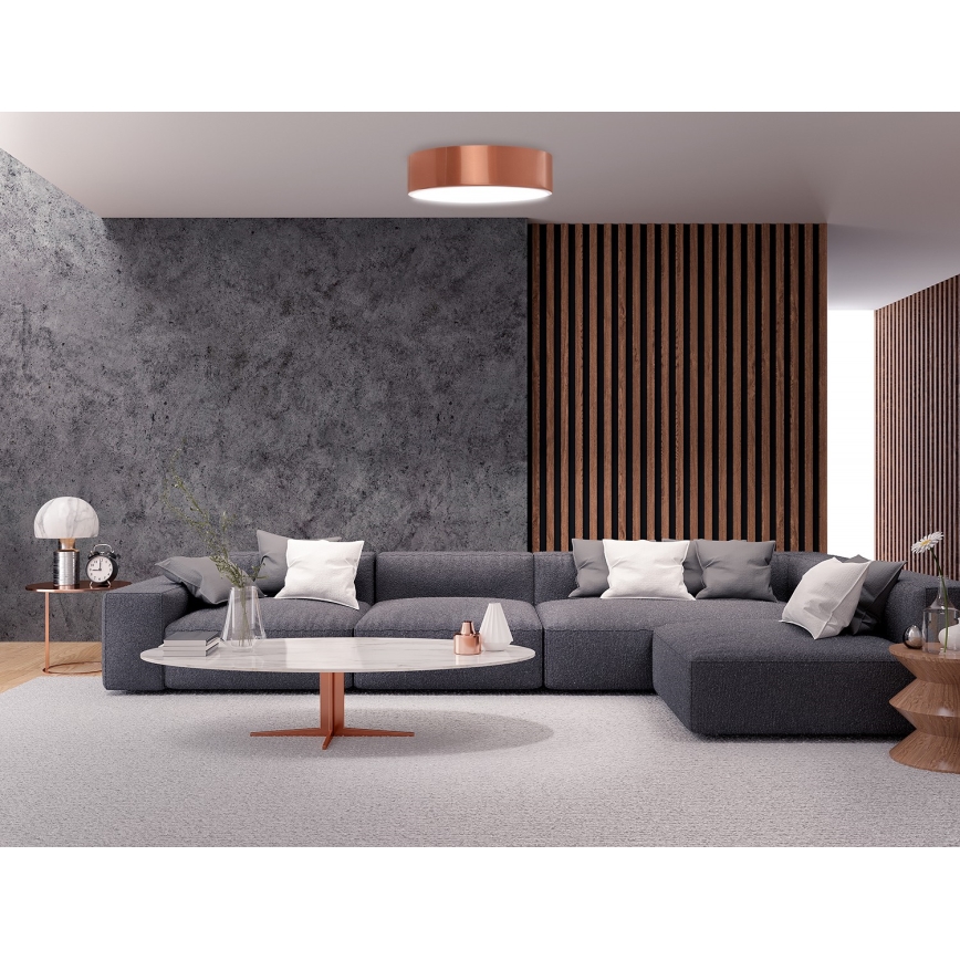 Stropna svetilka CLEO s senzorjem gibanja in senzorjem somraka 2xE27/24W/230V, premer 30 cm, bakrena