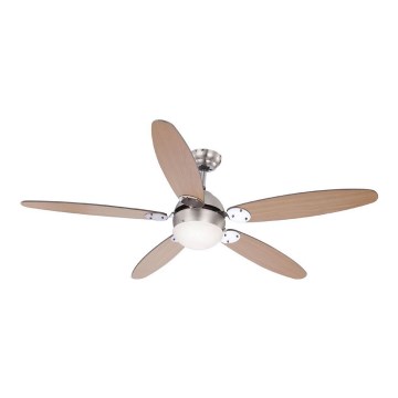 Stropna svetilka z ventilatorjem LEVIAN 1xE14/60W/230V bukev