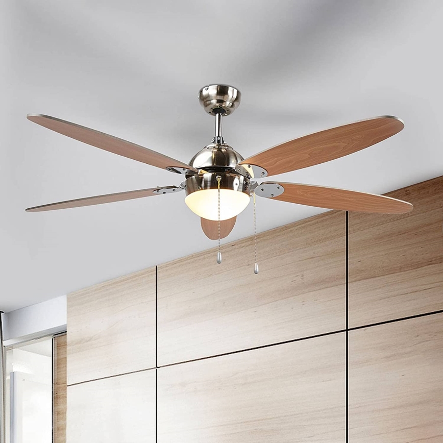 Stropna svetilka z ventilatorjem LEVIAN 1xE14/60W/230V bukev
