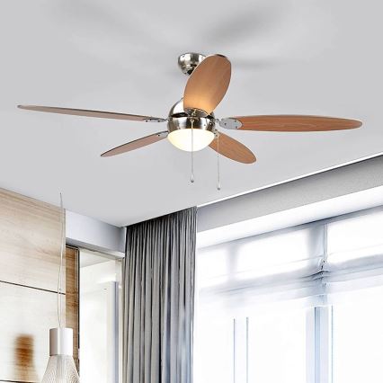 Stropna svetilka z ventilatorjem LEVIAN 1xE14/60W/230V bukev