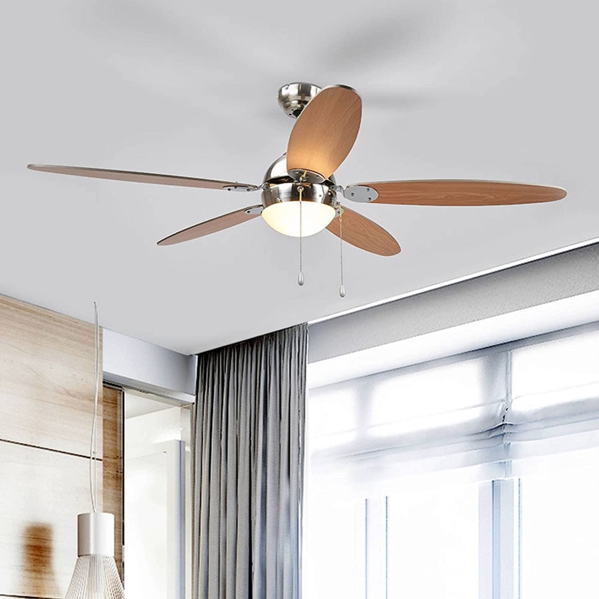 Stropna svetilka z ventilatorjem LEVIAN 1xE14/60W/230V bukev