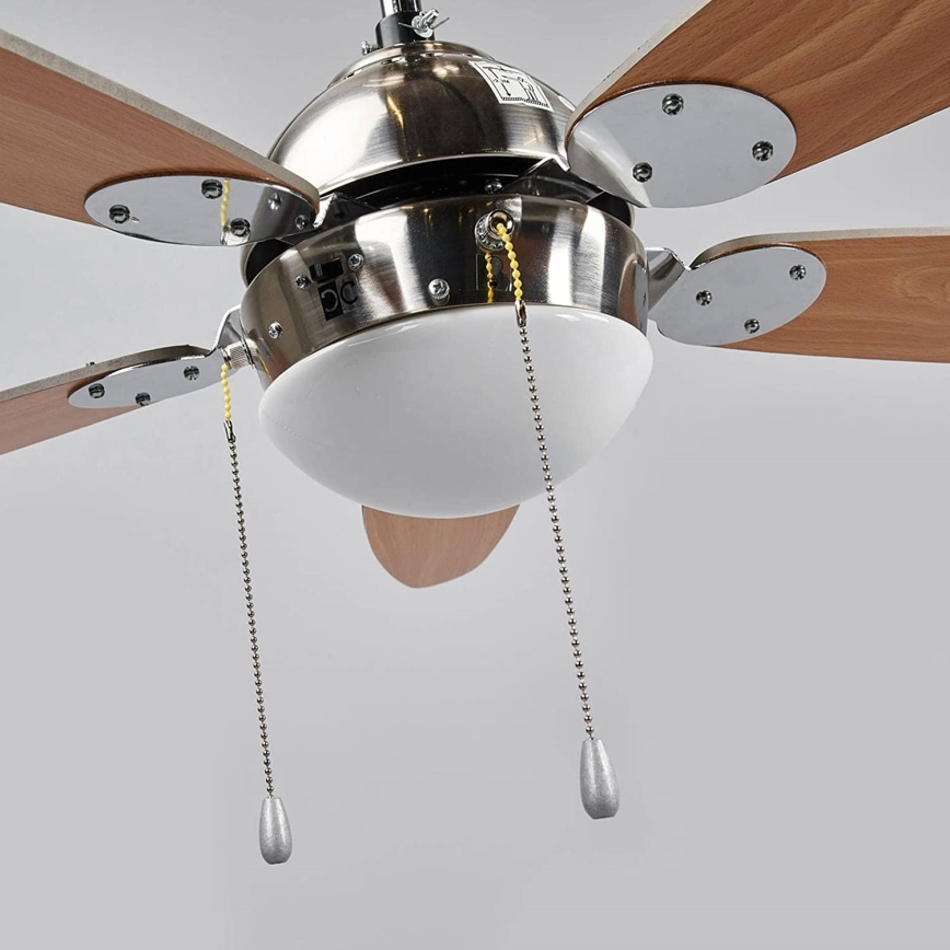 Stropna svetilka z ventilatorjem LEVIAN 1xE14/60W/230V bukev