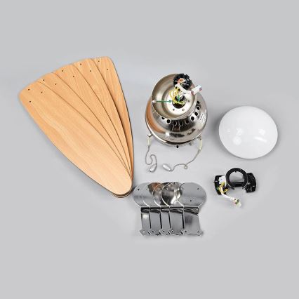 Stropna svetilka z ventilatorjem LEVIAN 1xE14/60W/230V bukev