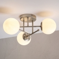 Stropna svetilka za površinsko montažo MALENA 3xE14/5W/230V mat krom/bela