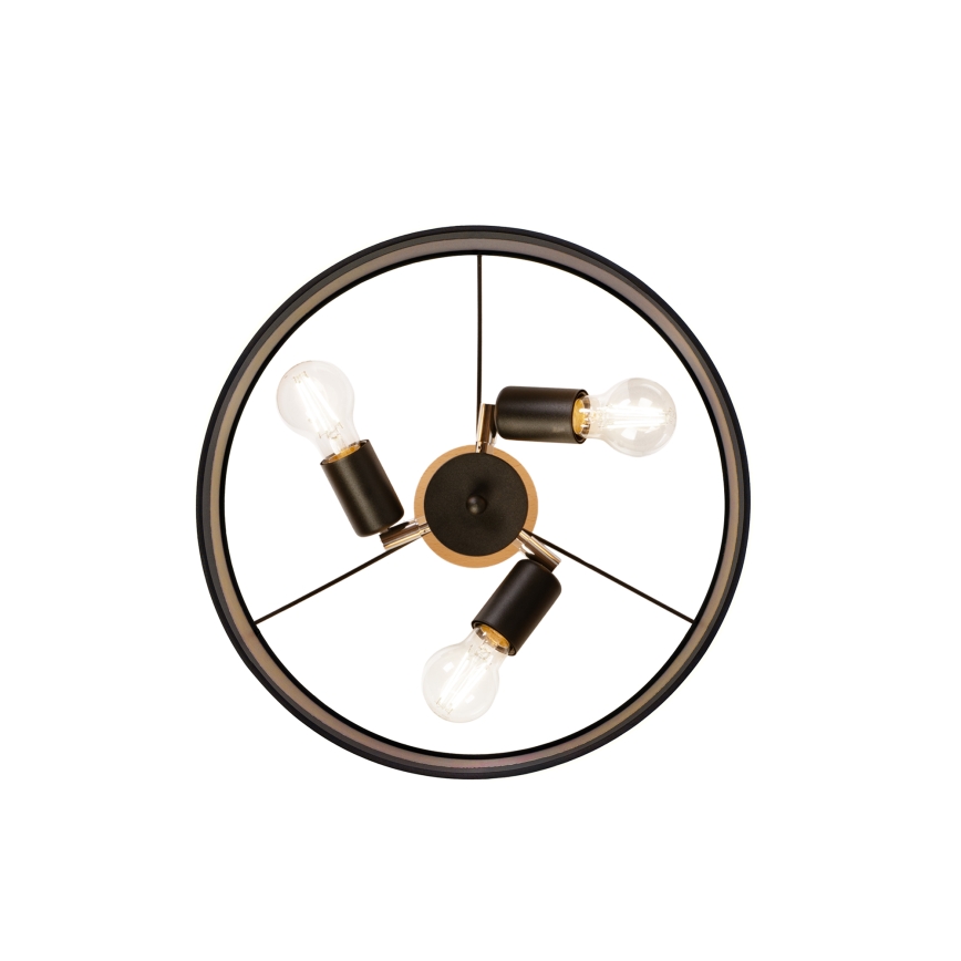 Stropni lestenec ALBA 3xE27/15W/230V Ø 40 cm črna/rjava