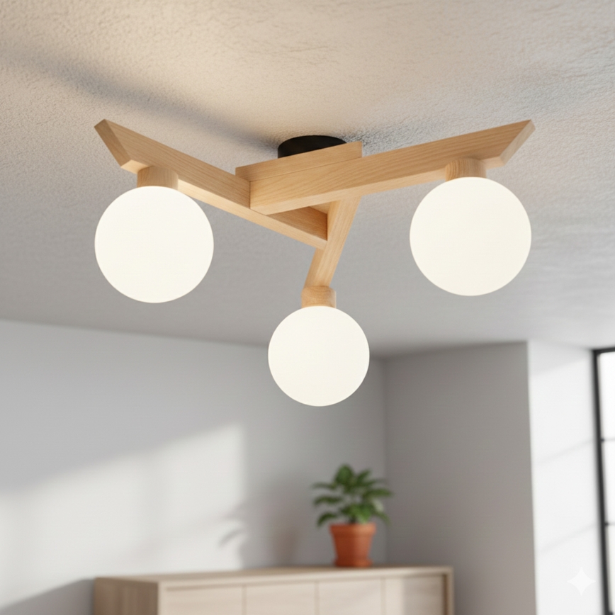 Stropni lestenec ANTONIO 3xG9/5W/230V hrast/bela