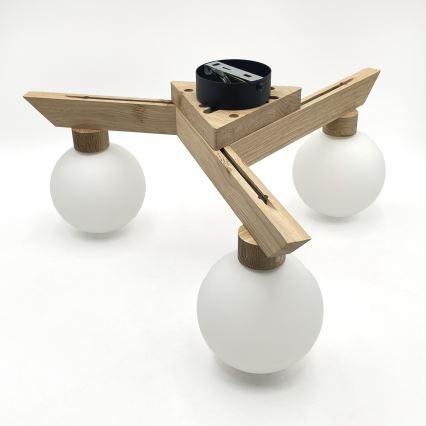 Stropni lestenec ANTONIO 3xG9/5W/230V hrast/bela