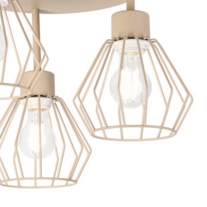 Stropni lestenec AUDREY, površinsko pritrjen, 3xE27/60W/230V, bež