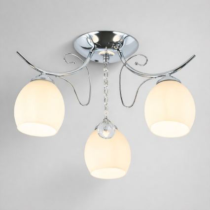 Stropni lestenec ELLA 3xE27/15W/230V, sijajni krom