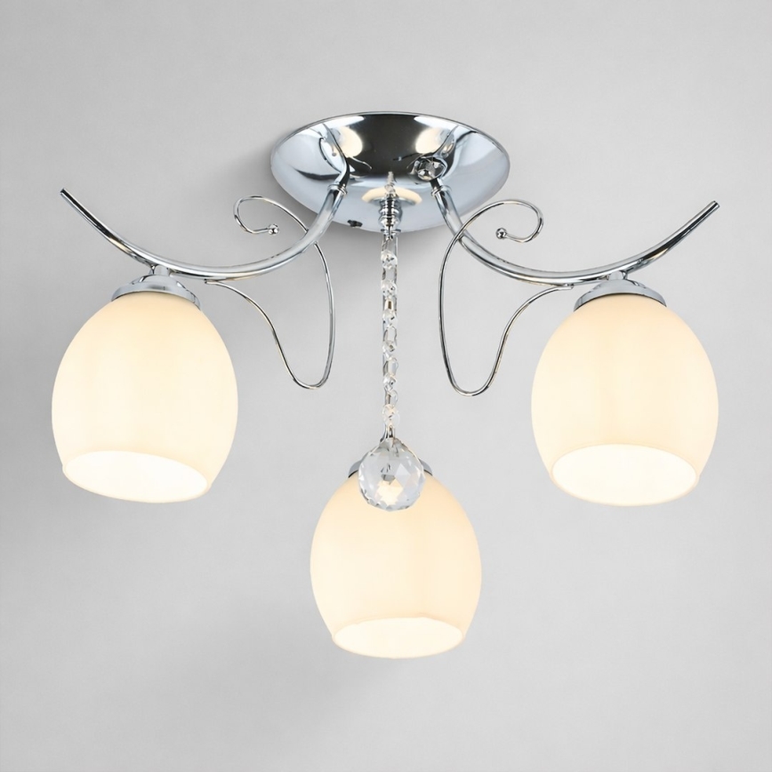 Stropni lestenec ELLA 3xE27/15W/230V, sijajni krom