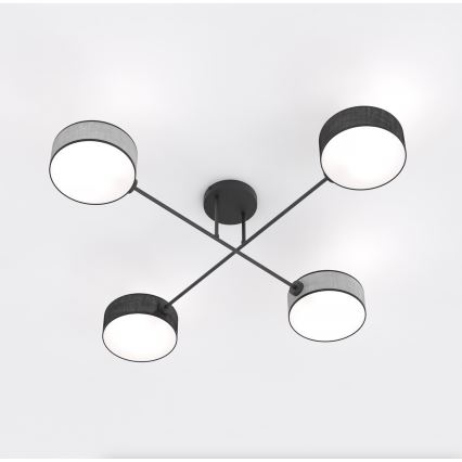 Stropni lestenec MAGA 4xE14/10W/230V črna/siva