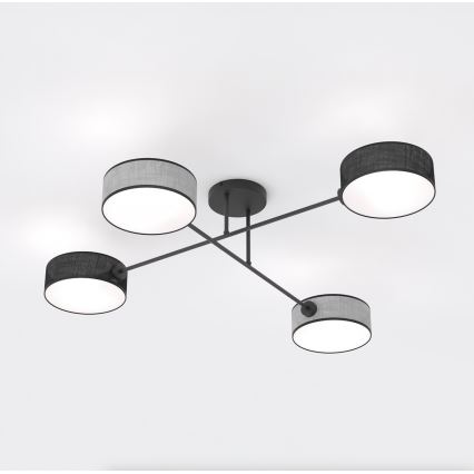 Stropni lestenec MAGA 4xE14/10W/230V črna/siva
